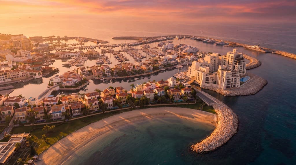 Limassol Marina, Cyprus at sunset